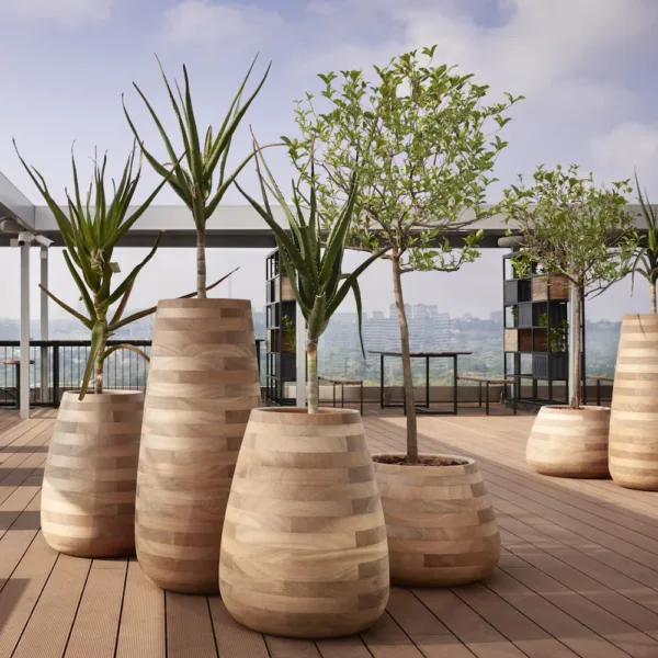 Wooden Planters Pair - Image 2